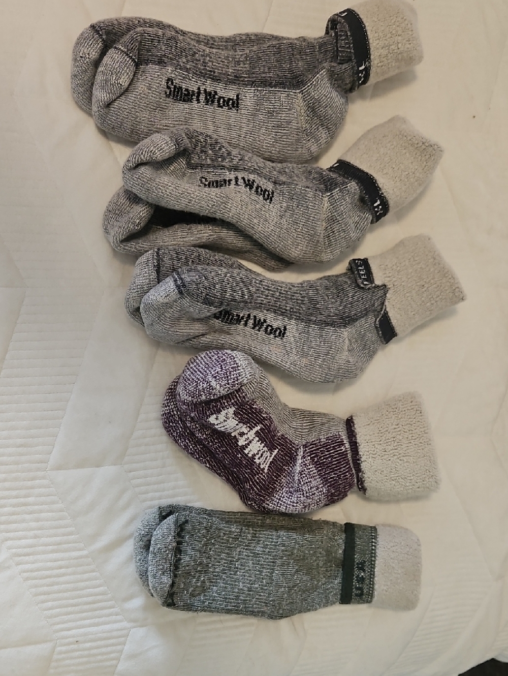 Smartwool Mixed Crew Socks in Gray, Purple, Green